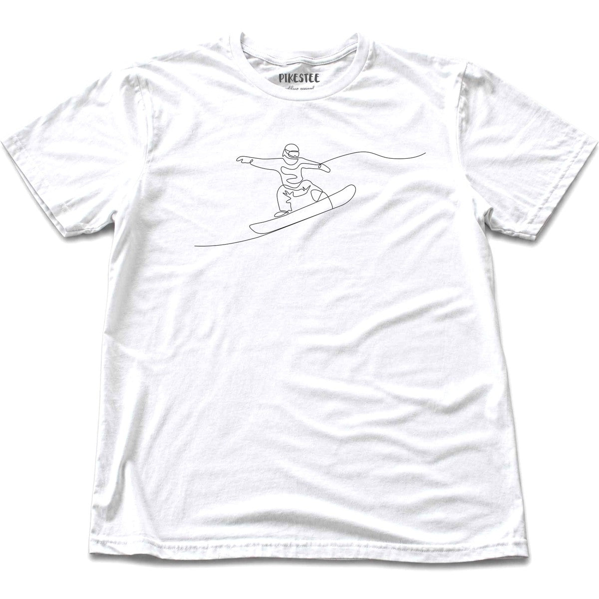Snowboard Line Art T-shirt - White