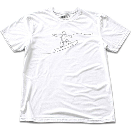 Snowboard Line Art T-shirt - White