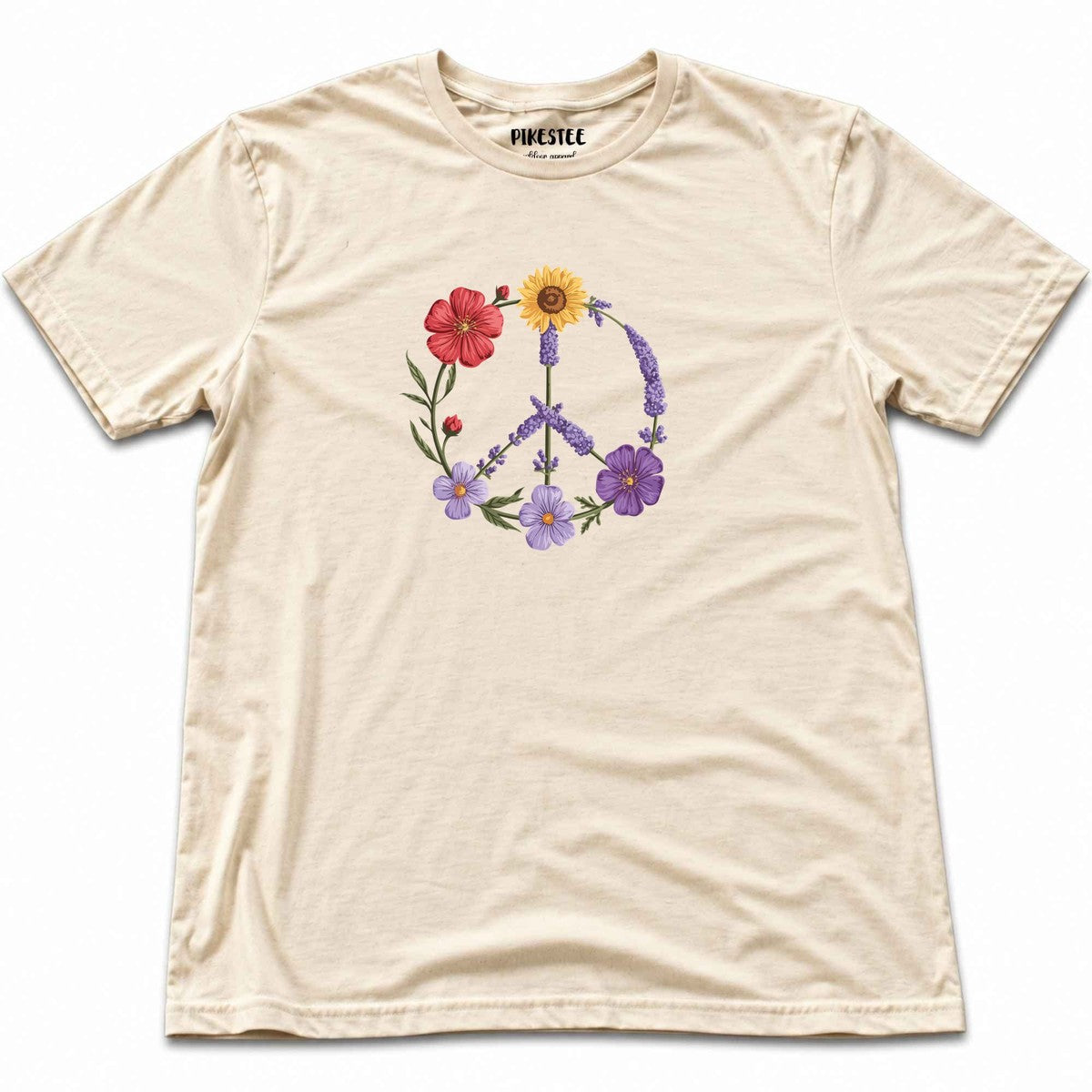 Peace Flowers T-shirt - Natural