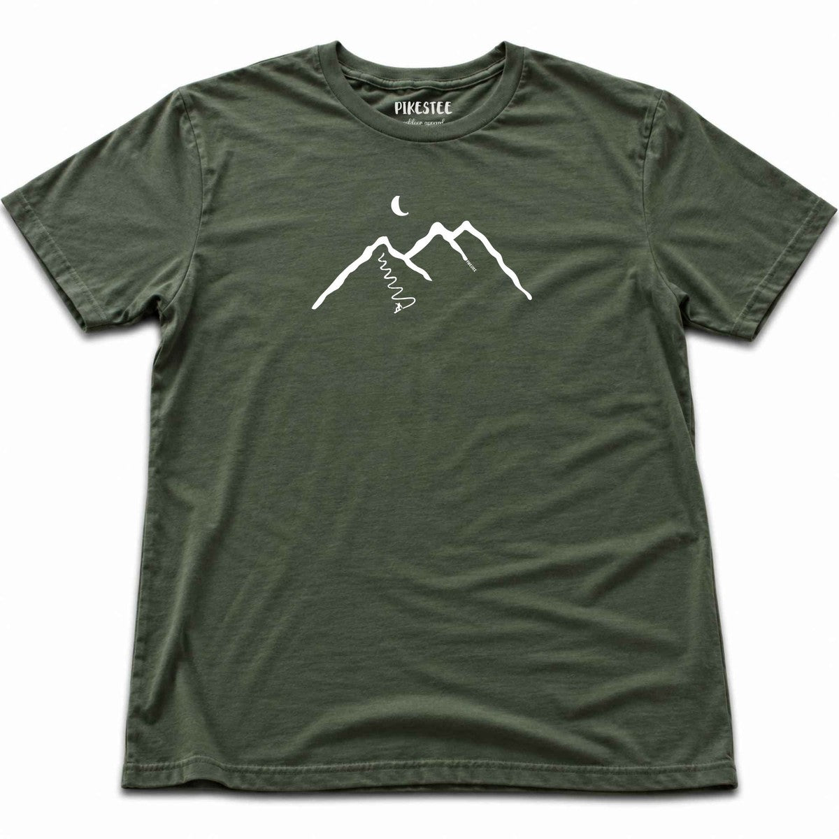 Snowboard Mountain T-shirt - Military Green