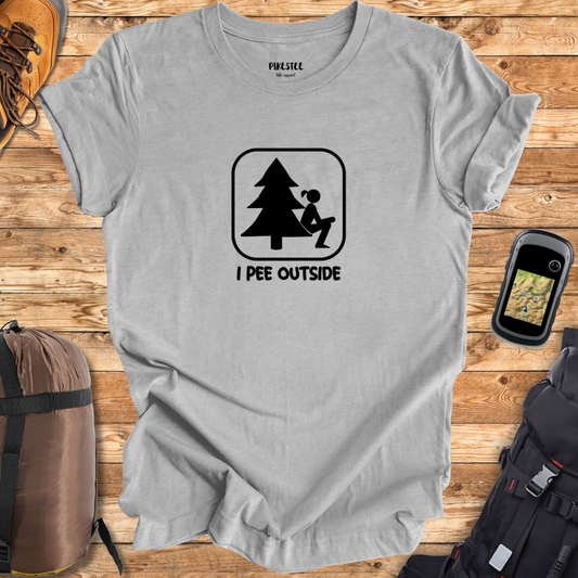 "I Pee Outside, Girls" graphic T-shirt