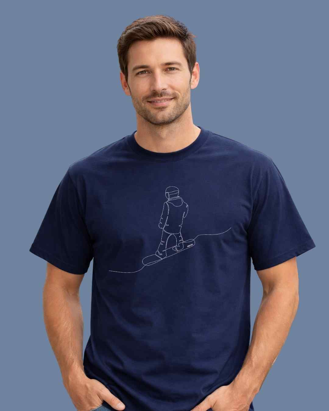 Snowboard Back Line Art T-shirt