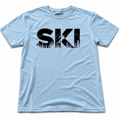 Ski Typo T-shirt - Light Blue