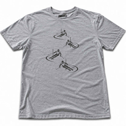 Skier Race Turns T-shirt - Sport Grey