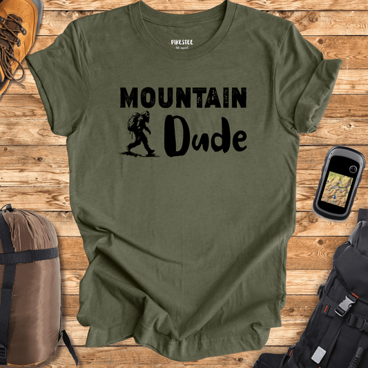 "Mountain dude" black graphic T-shirt