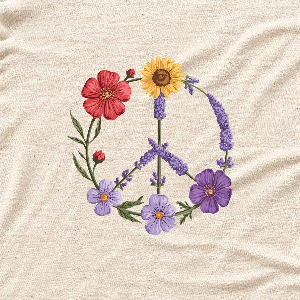 Peace Flowers T-shirt - Natural - hero