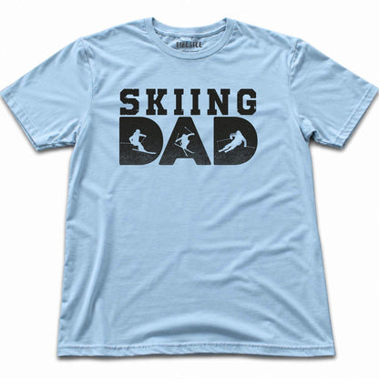 Skiing Dad Typo T-shirt - Light Blue