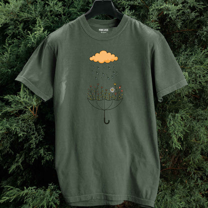Umbrella Flowers Landscape T-shirt