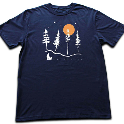 Night Landscape Wolf T-shirt
