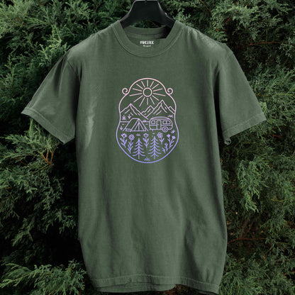 Caravan Window Landscape T-shirt