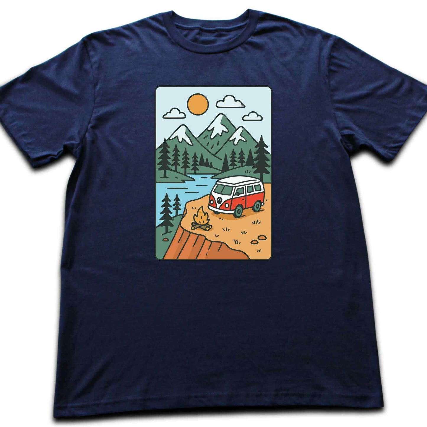 Cartoon Van Landscape T-shirt