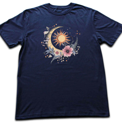 Floral Moon and Sun T-shirt