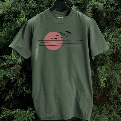 Power Lines And Sun T-shirt
