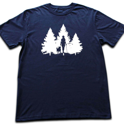"Never Hike Alone Silhouette" graphic T-shirt