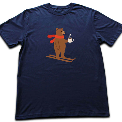 Skiing Coffee Bear T-shirt