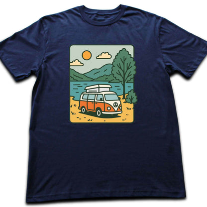 Cartoon Old Van Lake T-shirt