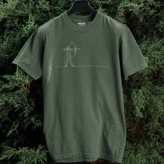 Archery Woman Line Art T-shirt