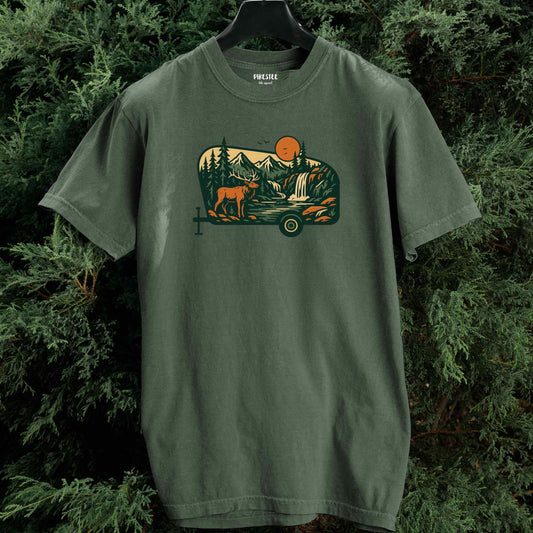 Caravan Deer Landscape T-shirt