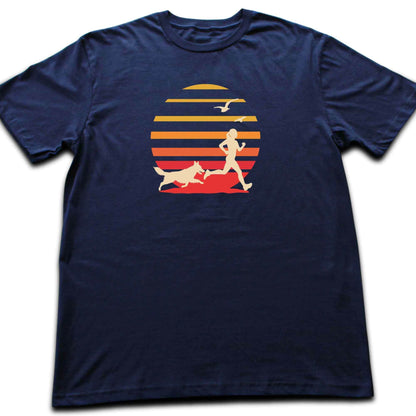 Running Girl and Dog  T-shirt