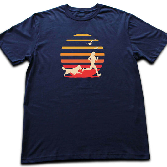 Running Girl and Dog  T-shirt