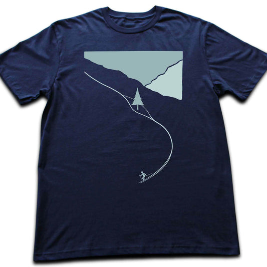 Cartoon Ski Path T-shirt