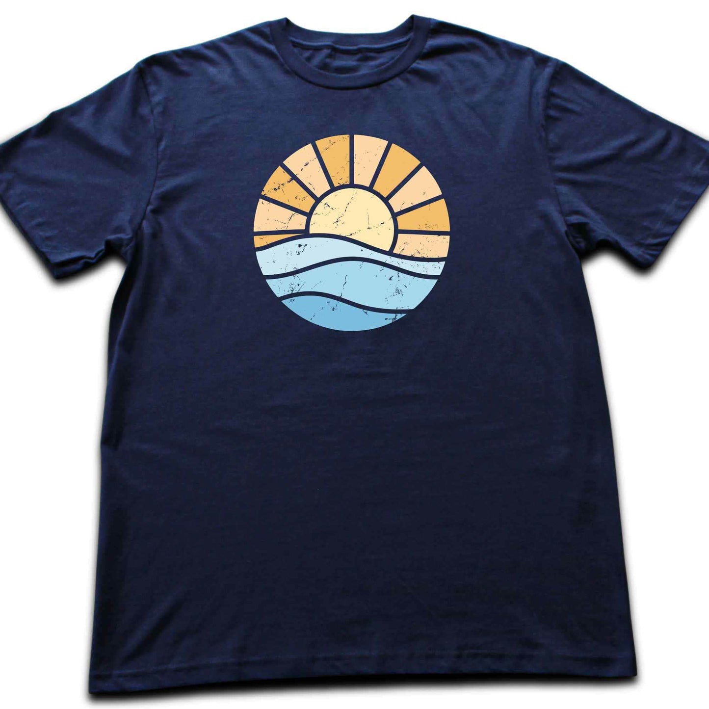 Abstract Round Sun and Waves T-shirt