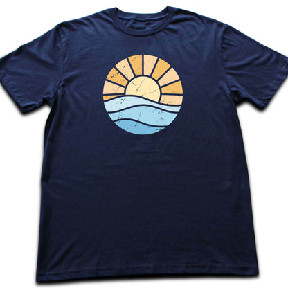 Abstract Round Sun and Waves T-shirt