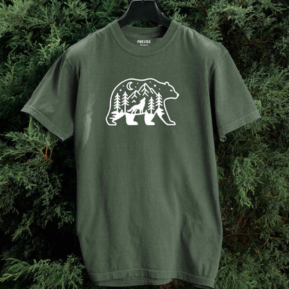 Bear Wolf Landscape T-shirt