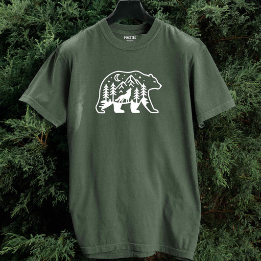 Bear Wolf Landscape T-shirt