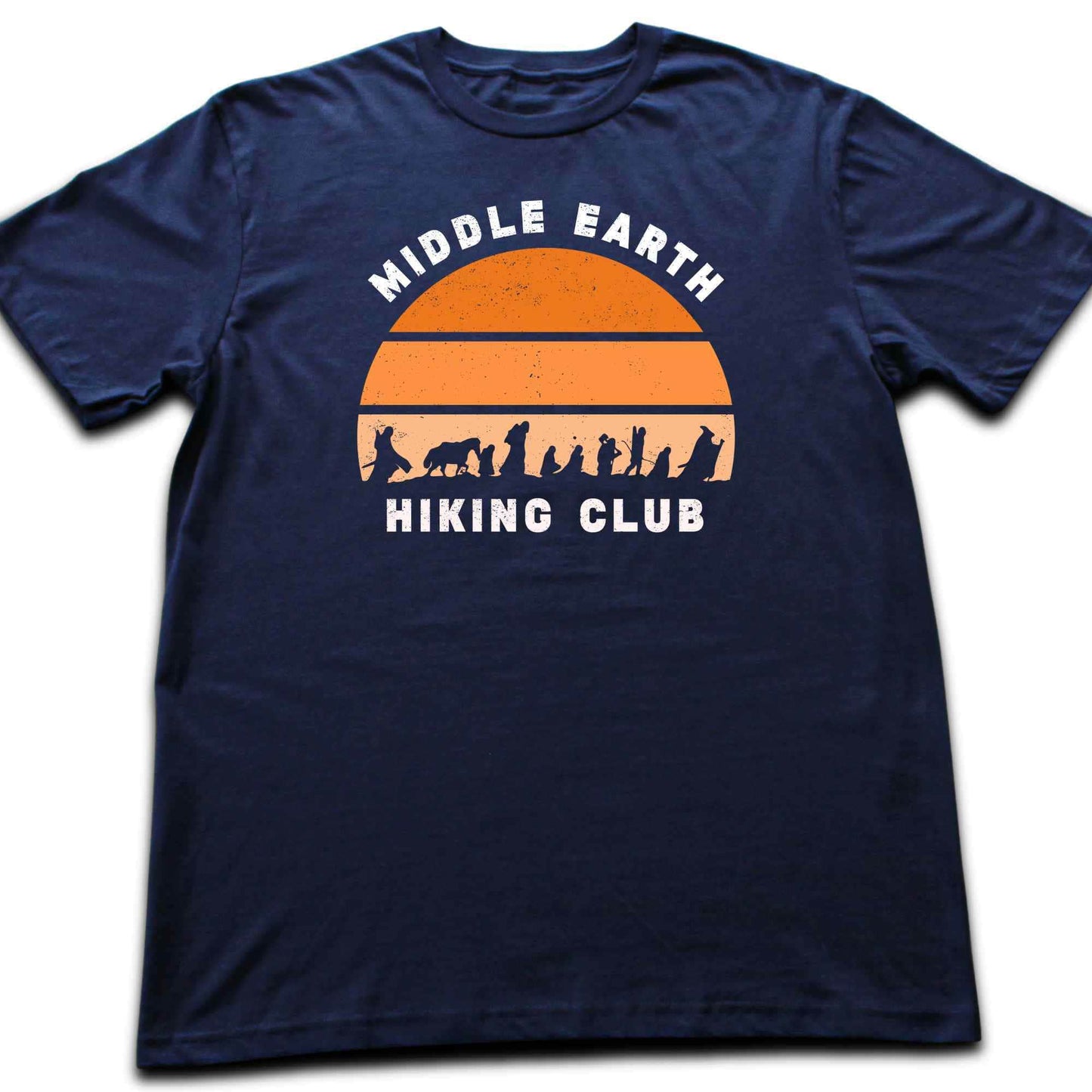 "Middle Earth Hiking Club" White Graphic T-shirt