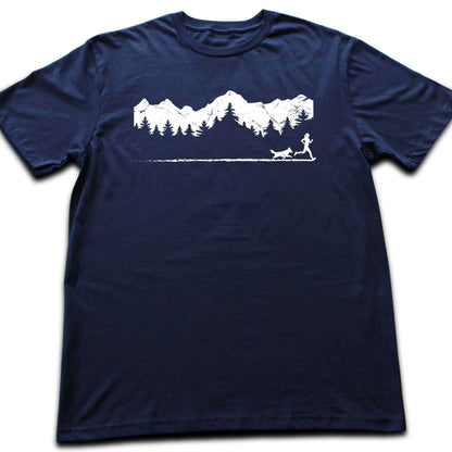 Running Girl and Dog Panorama T-shirt