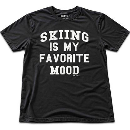 Skiing Is My Favorite Mood T-shirt - Black