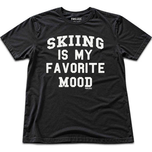 Skiing Is My Favorite Mood T-shirt - Black
