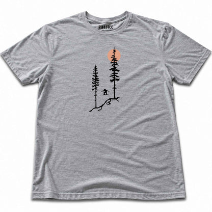 Snowboard Jump Trees T-shirt - Sport Grey