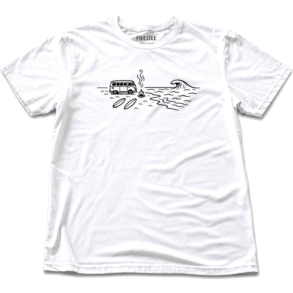 Van On The Beach T-shirt - White