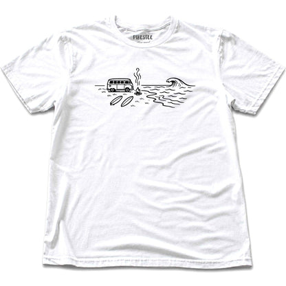 Van On The Beach T-shirt - White