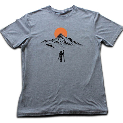 Walking Skier Mountain T-shirt - Sport Grey