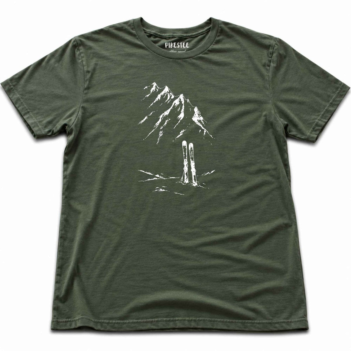Mountain Line Skis T-shirt - Military Green