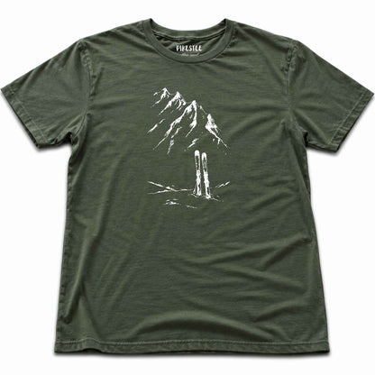 Mountain Line Skis T-shirt - Military Green