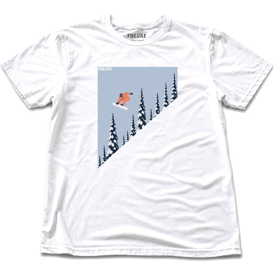 Snowboard Over Trees T-shirt - White