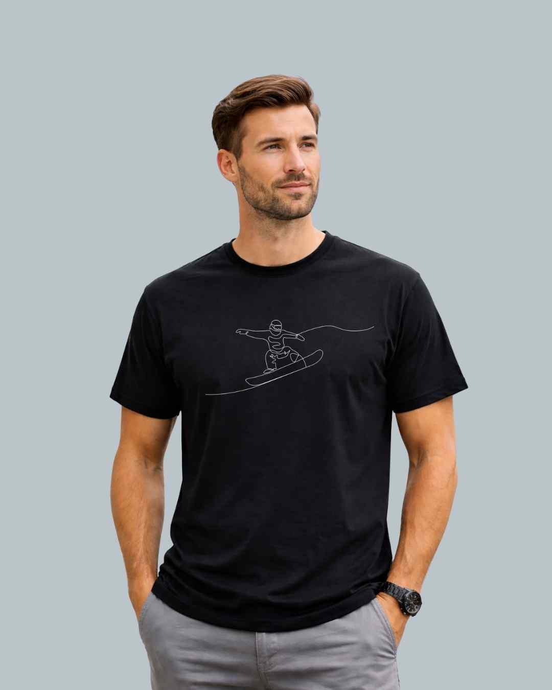 Snowboard Line Art T-shirt