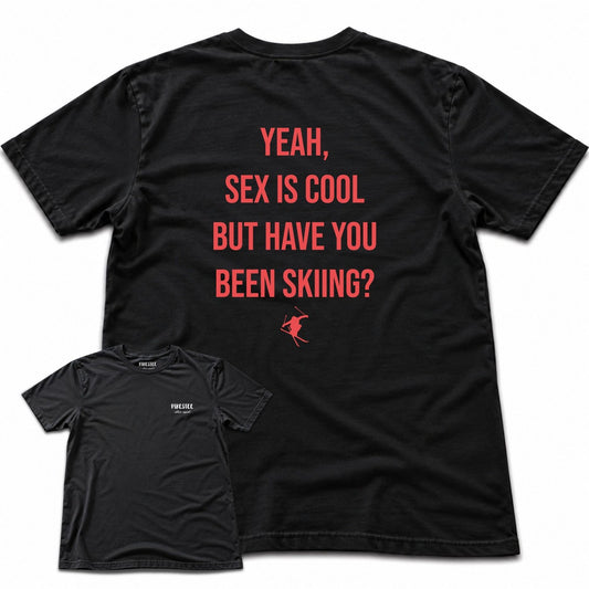 Have You Been Skiing Back Print T-shirt - Black