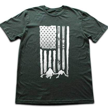 U S Aski Landscape T-shirt - Military Green