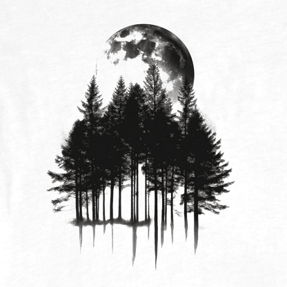 "Pine Trees And Moons Inc" graphic T-shirt