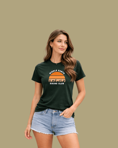"Middle Earth Hiking Club" White Graphic T-shirt
