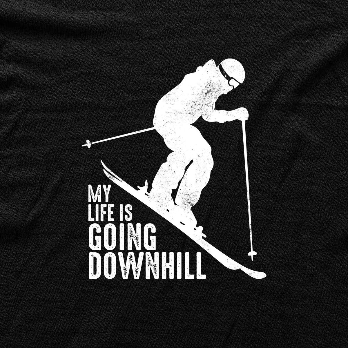 My Life Is Going Downhill Ski T-shirt - Black - hero