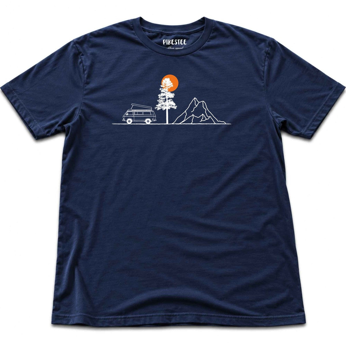 Van, Tree, Mountain T-shirt - Navy