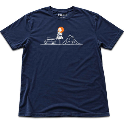 Van, Tree, Mountain T-shirt - Navy