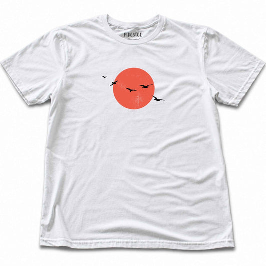 Sunset Birds T-shirt - White