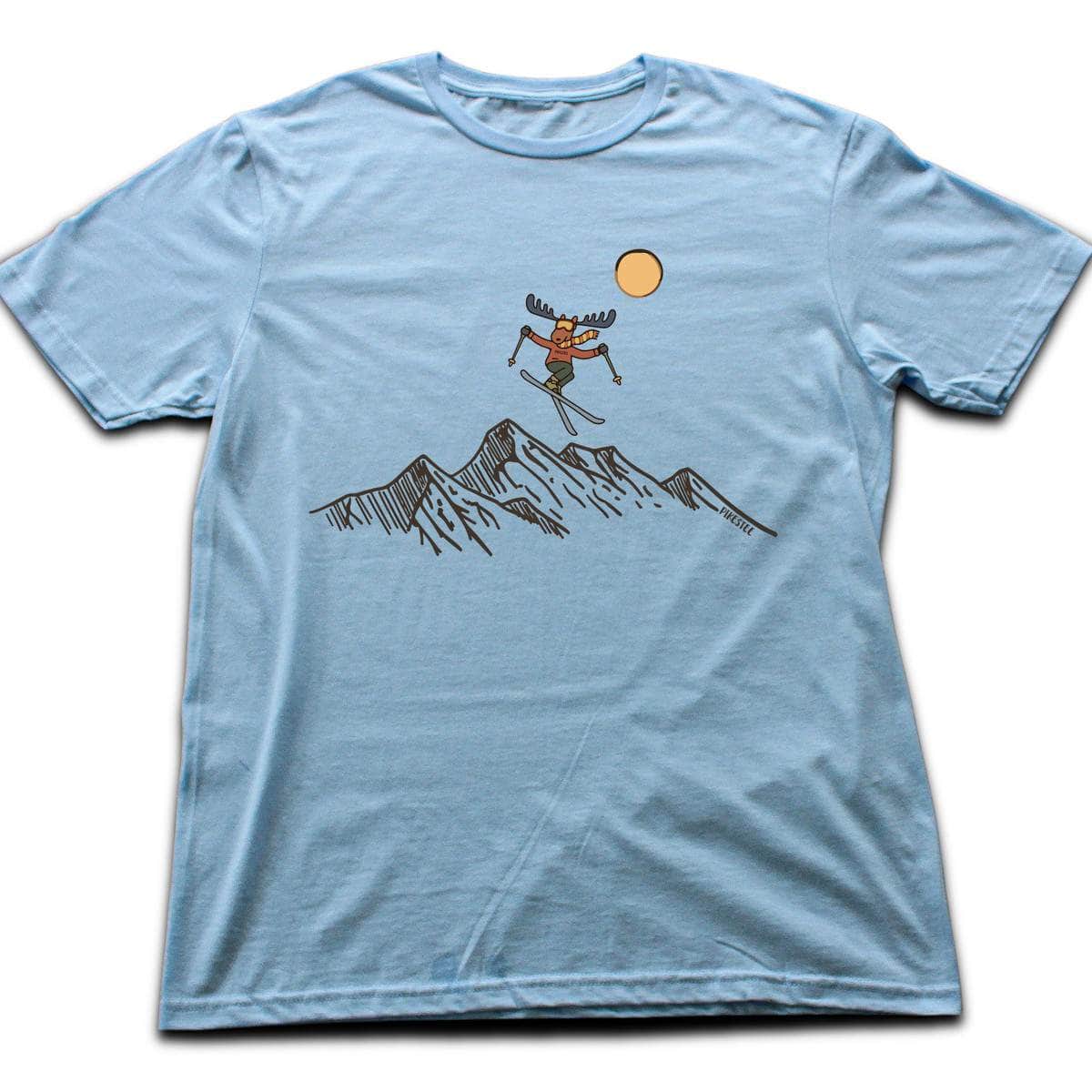 Mountain Moose T-shirt - Light Blue